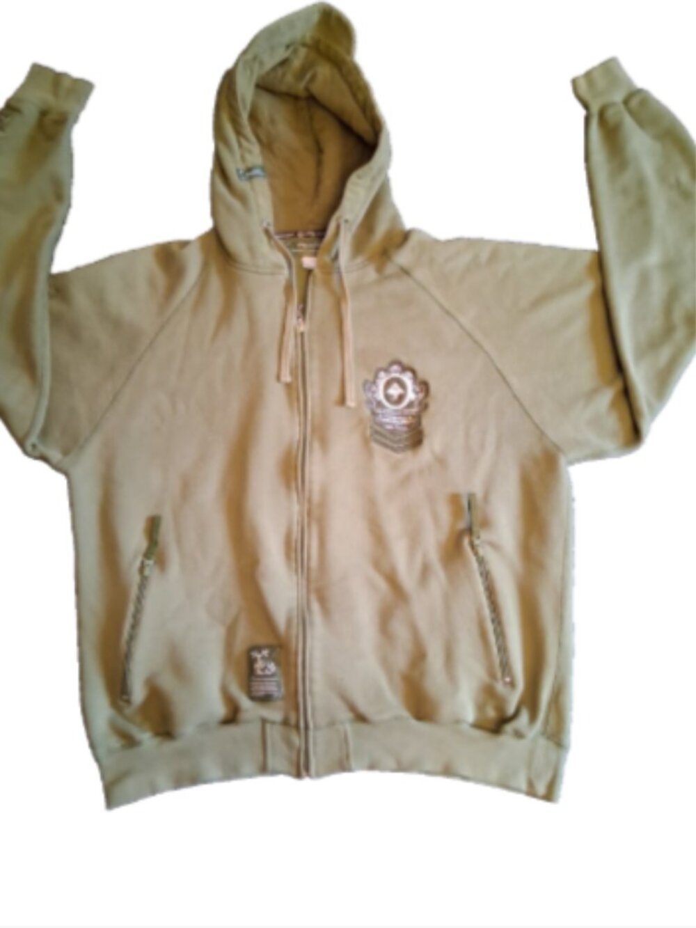 LRG Roots and Equipment Full Zip Hooded Graphic Fleece Pockets Green Size XXXL